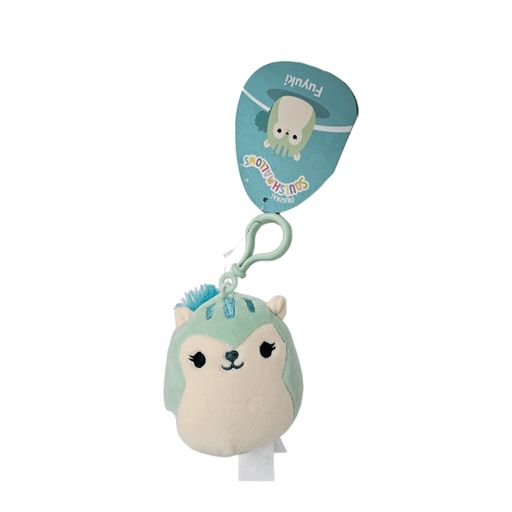Squishmallows Official Kellytoys Plush 3.5 Inch Fuyuki the Teal Green Squirrel Clip-On Soft Stuffed Toy