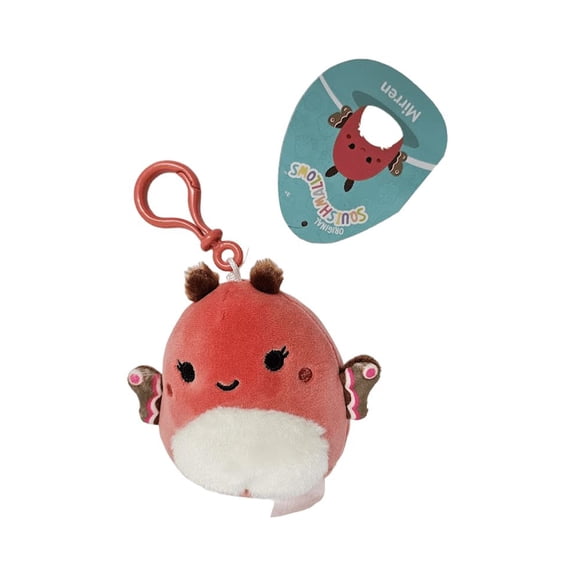 Squishmallows Official Kellytoys Plush 3.5 Inch Mirren the Red Moth Clip-On Soft Stuffed Toy