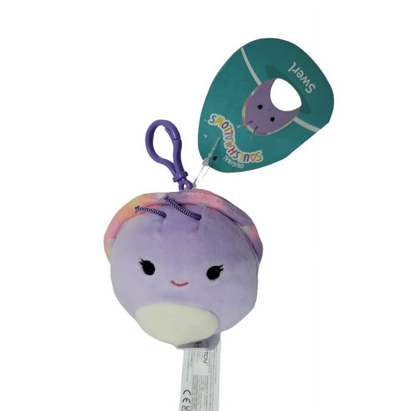 Squishmallows Official Kellytoys Plush 3.5 Inch Swerl the Purple Snail Clip on Plush Stuffed Toy