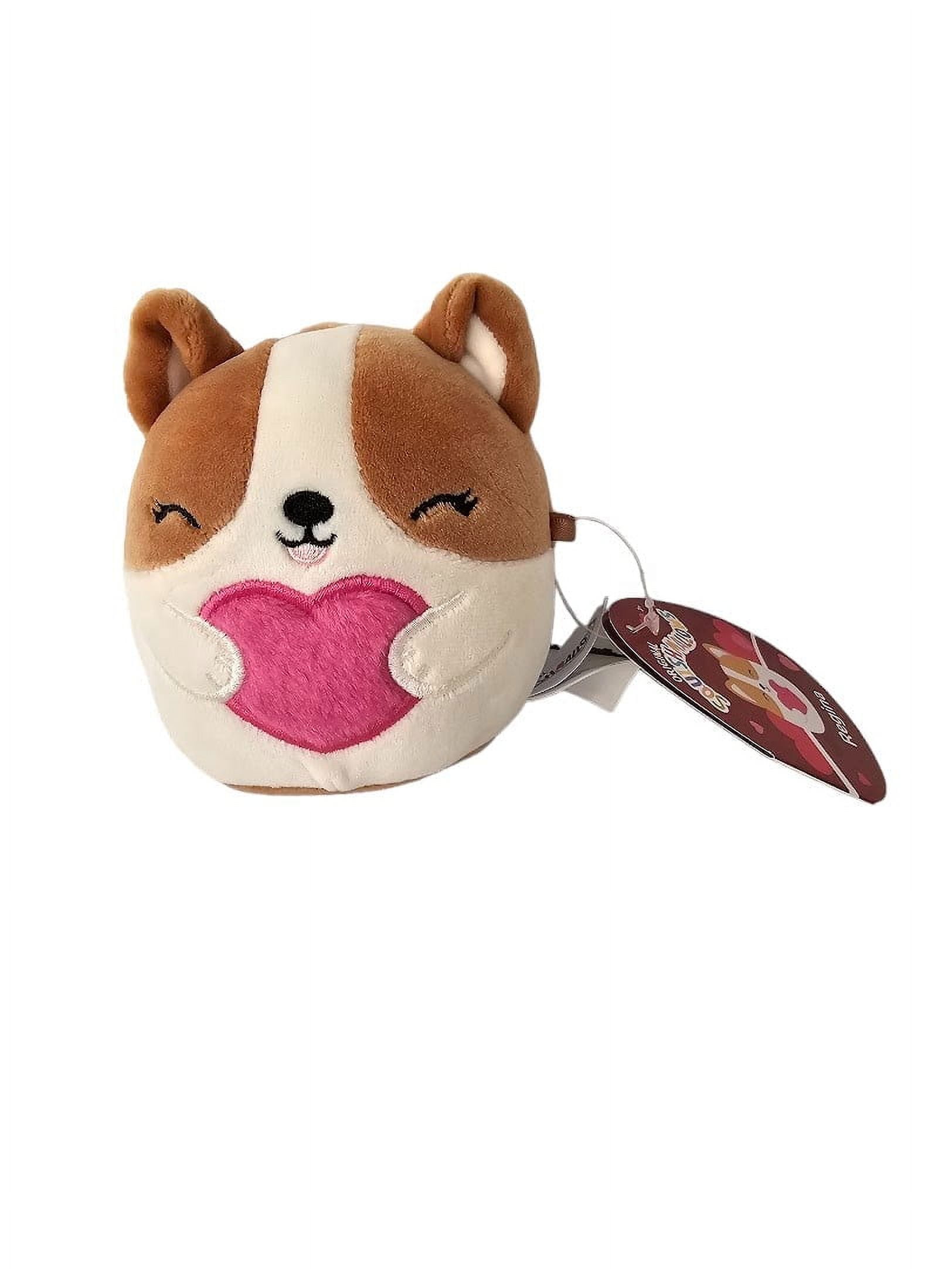 Squishmallows Official Kellytoys Plush 4.5 Inch Regina the Corgi Dog Holding Heart Valentine's Edition Plush Stuffed Toy