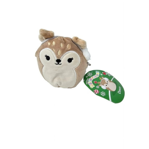 Squishmallows Official Kellytoys Plush 5 Inch Dawn the Brown Deer With Earmuffs From Christmas Mystery Capsule