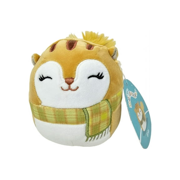 Squishmallows Official Kellytoys Plush 5 Inch Erin the Squirrel Plaid Scarf Fall Squad Ultimate Soft Plush Stuffed Toy