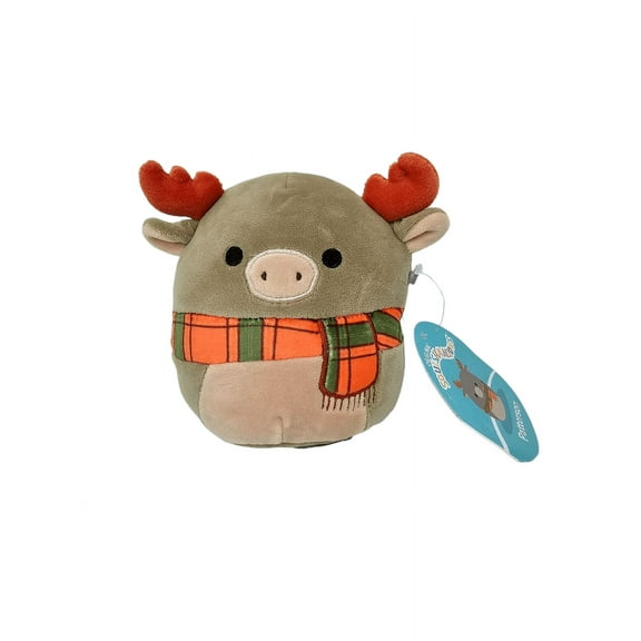 Squishmallows Official Kellytoys Plush 5 Inch Patterson the Moose Plaid Scarf Fall Squad Ultimate Soft Plush Stuffed Toy