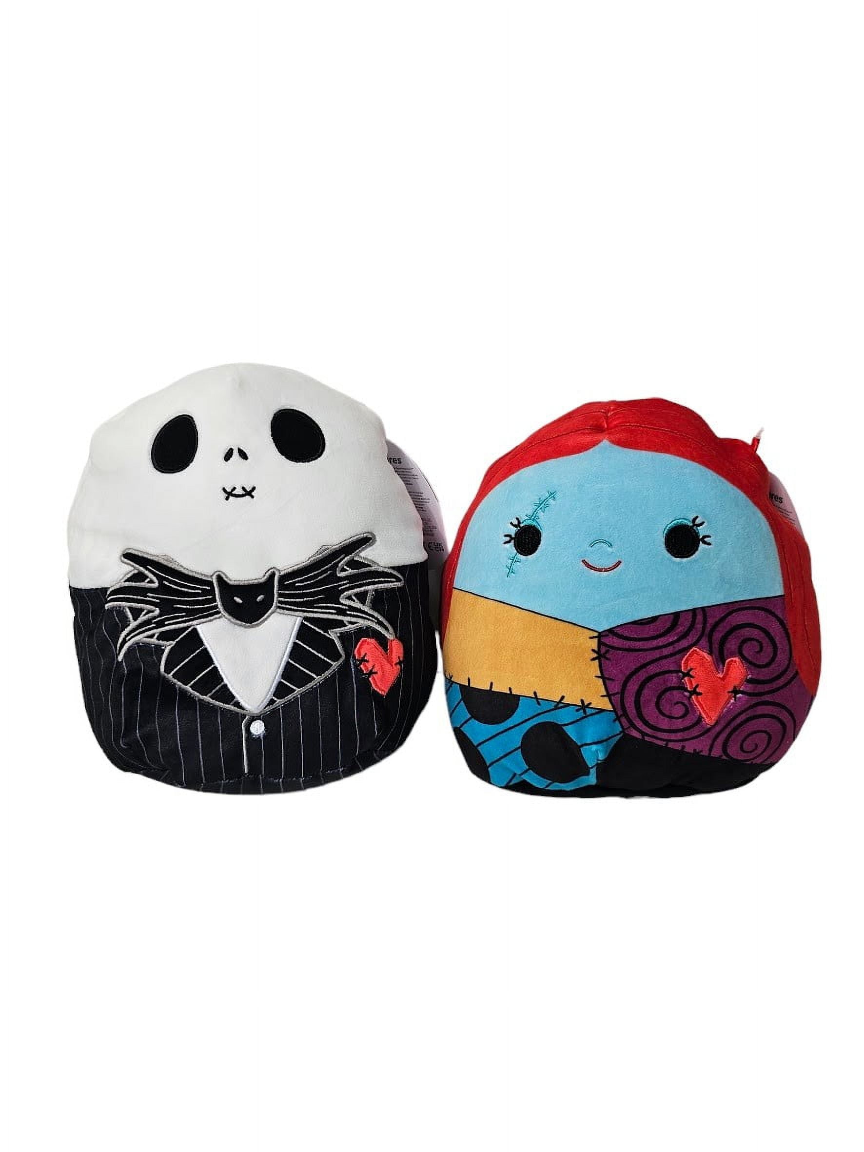 Squishmallows Official Kellytoys Plush 8 Inch Jack and Sally Skellington Set Bundle Disney Nightmare Before Christmas Valentines Edition Plush Stuffed Toys