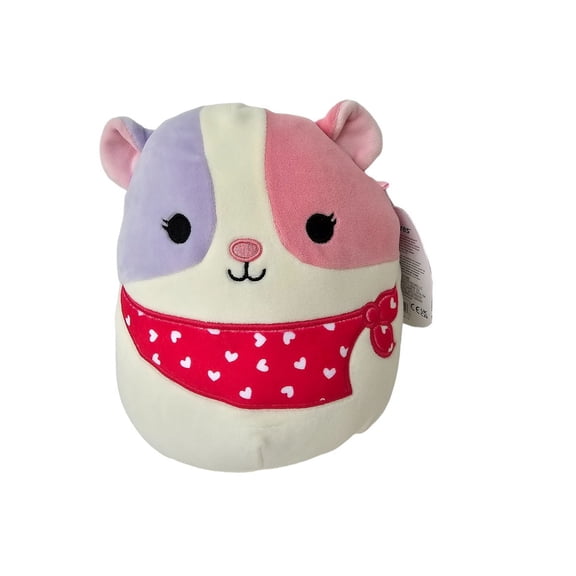 Squishmallows Official Kellytoys Plush 8 Inch Niven the Pink and Purple Hamster With Bandana Valentines Edition Plush Stuffed Toy