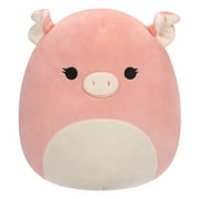 Squishmallows Official Plush 10 inch Laura the Pink Tabby Cat -Childs Ultra Soft Stuffed Plush Toy