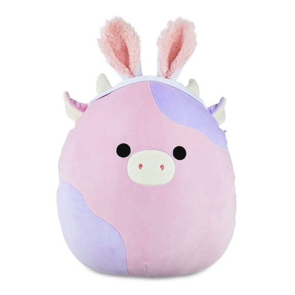 Squishmallows Official Plush 16 inch Pink & Purple Cow With Bunny Ears Childs Ultra Soft Stuffed Plush Toy