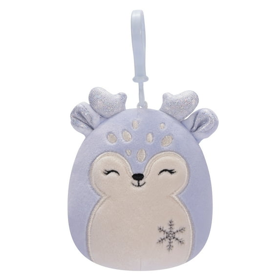 Squishmallows Official Plush 3.5 inch Farryn the Fawn Reindeer - Childs Ultra Soft Stuffed Clip On