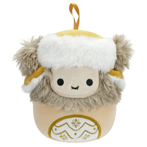 Squishmallows Official Plush 4 inch Holiday Yeti with Gold Hat- Childs Ultra Soft Stuffed Toy Ornament