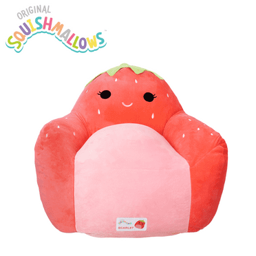 Squishmallows Official Scarlet Bean Bag Chair - 30 in Wide Kids Squishy Soft Chair, Red