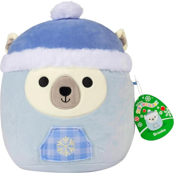 Squishmallows Original 10-Inch Brooke The Polar Bear - Official Jazwares Plush - Collectible Soft & Squishy Bear Stuffed Animal Toy - Add to Your Squad - Gift for Kids, Girls & Boys