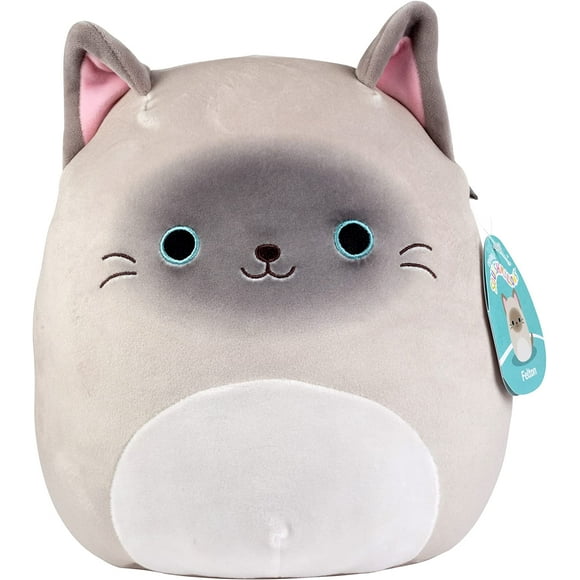 Squishmallows Original 10-Inch Felton The Siamese Cat - Official Jazwares Plush - Collectible Soft & Squishy Kitty Stuffed Animal Toy - Add to Your Squad - Gift for Kids, Girls & Boys