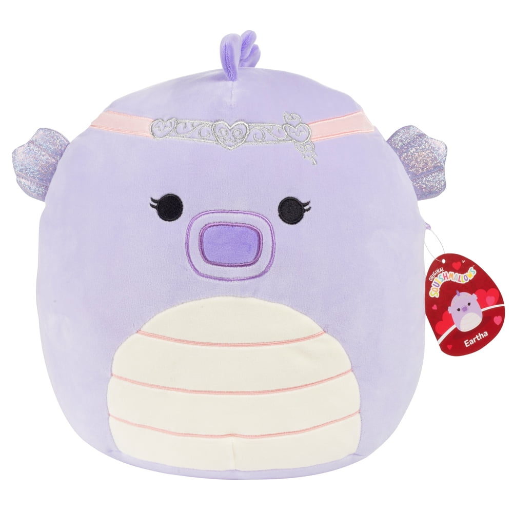 Squishmallows Original 12" Eartha the Fantasy Princess Seahorse W Heart Headband - Officially Licensed Jazwares Plush - Collectible Soft & Squishy Big Stuffed Animal Toy - Gift for Kids, Girls & Boys