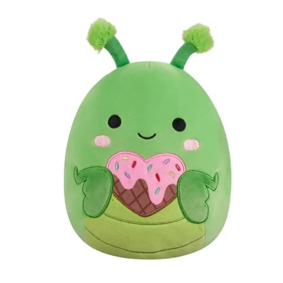 Squishmallows Original 12-Inch Valentine Squad Plush - Collectible Soft & Squishy Mini Stuffed Animal Toy - Add to Your Squad - Gift for Kids, Girls & Boys (Trenton the Grasshopper Heart)