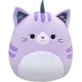 thumbnail image 1 of Squishmallows Original 14-Inch Analea Purple Tabby Caticorn with Fuzzy White Belly, 1 of 4
