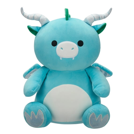 Squishmallows Original 14 inch Avril the Teal Dragon Squeezemallows – Child's Ultra Soft Plush Toy
