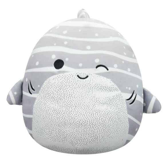 Squishmallows Original 14 inch Sachie the Grey Striped Whale Shark - Child's Ultra Soft Plush Toy