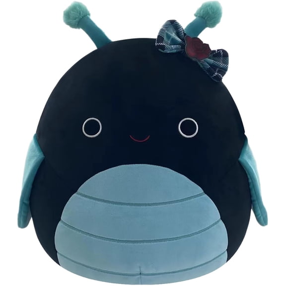 Squishmallows Original 14in Celie The Teal and Black Grasshopper with Bow  Official Jazwares Plush (Large)