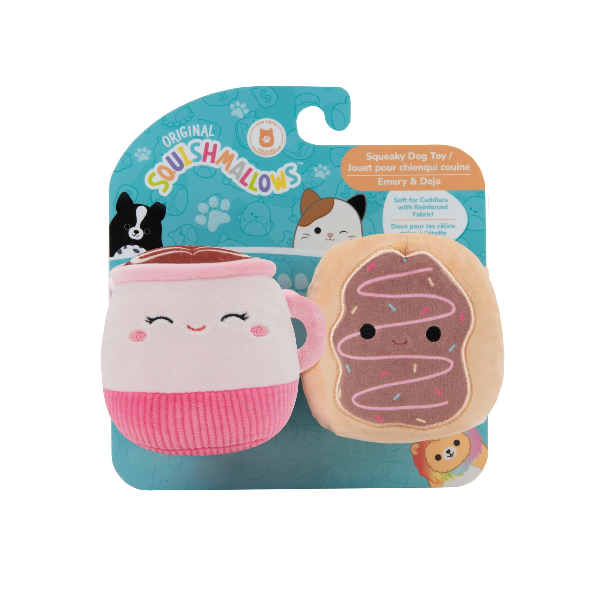 Squishmallows Original 3.5 inch 2-Pack Emery Latte and Deja Donut Plush Dog Toys