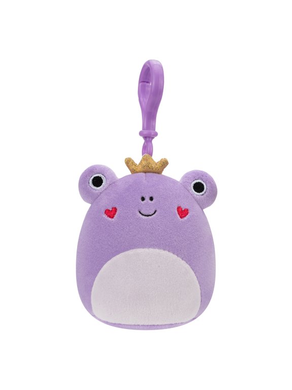Original 3.5 inch Francine the Purple Frog With Heart Cheeks - Child's Ultra Soft Stuffed Plush Clip-on