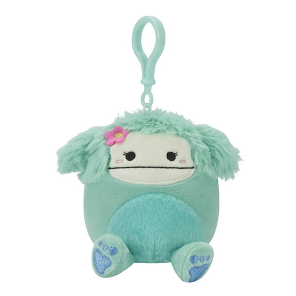 Squishmallows Original 3.5 inch Joelle the Teal Bigfoot with Flower Pin - Child's Ultra Soft Stuffed Plush Clip-on