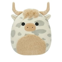 Squishmallows Original 7.5 inch Borsa the Spotted Highland Cow - Child's Ultra Soft Plush Toy