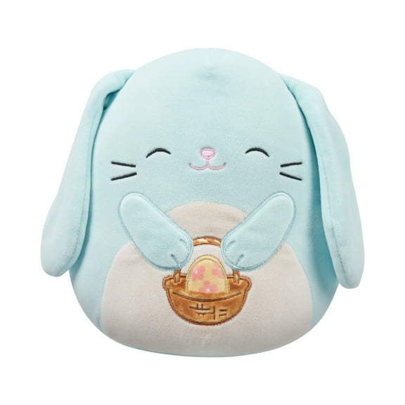 Squishmallows 8 Buttons the Blue Bunny with Easter Basket - Ultra Soft Plush Toy