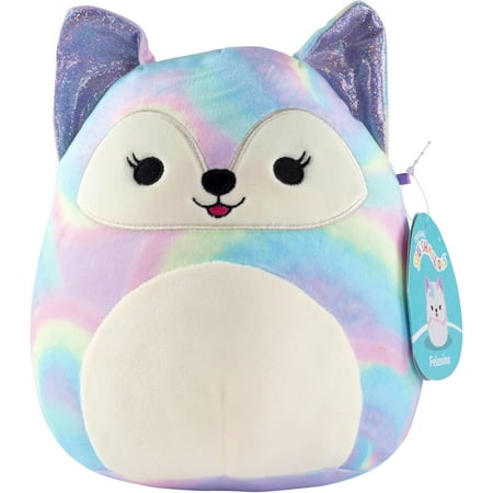 Squishmallows Original 8-Inch Felexine The Rainbow Tie-dye Fox - Official Jazwares Plush - Collectible Soft & Squishy Fox Stuffed Animal Toy - Add to Your Squad - Great Gift for Kids, Girls & Boys