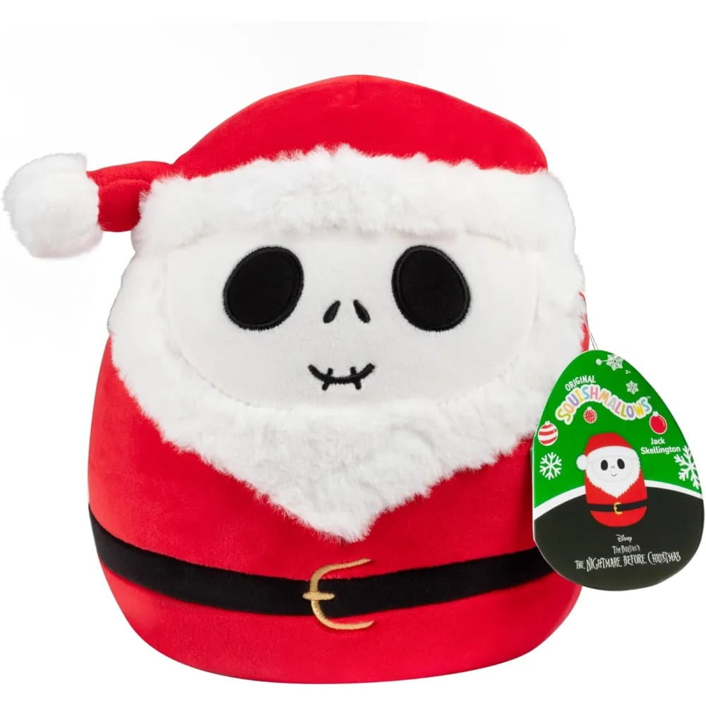Squishmallows Original 8-Inch Jack Skellington Sandy Claws - Nightmare before Christmas - Official Jazwares Plush - Collectible Soft & Squishy Stuffed Animal Toy - Great Gift