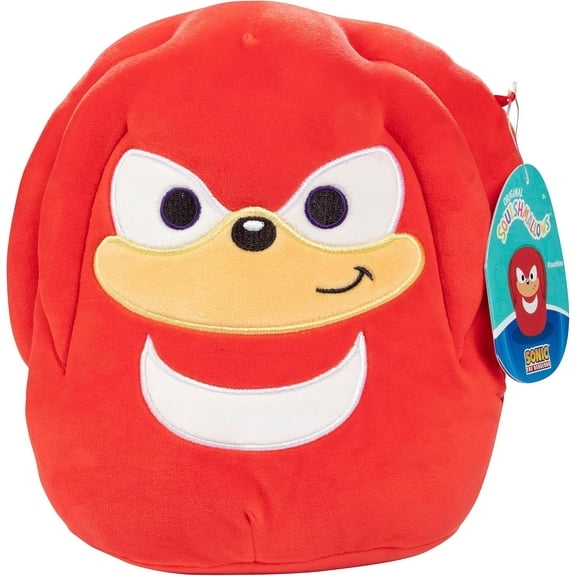Squishmallows Original 8-Inch Knuckles - Sonic The Hedgehog- Official Jazwares Plush - Collectible Soft & Squishy SEGA Stuffed Animal Toy - Add to Your Squad - Gift for Kids, Girls & Boys