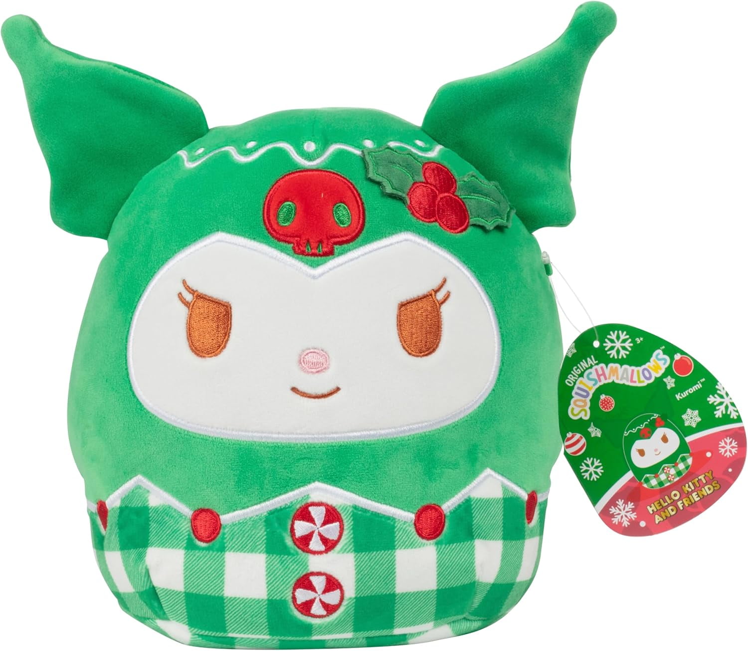 Squishmallows Original 8-Inch Kuromi - Official Jazwares Hello Kitty Plush - Collectible Soft & Squishy Sanrio Stuffed Animal Toy - Add to Your Squad - Gift for Kids, Girls & Boys