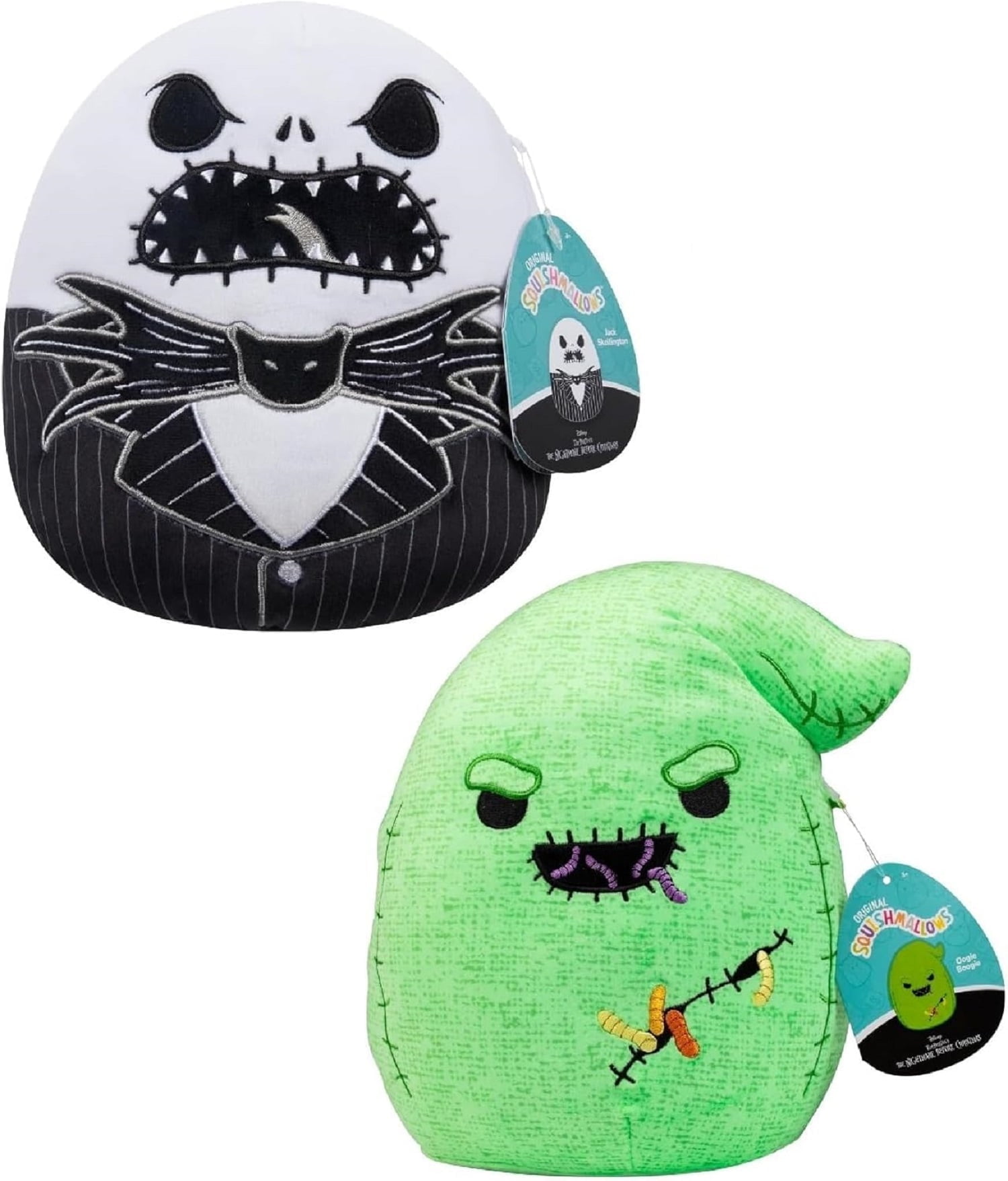 Squishmallows Original 8-Inch Nightmare Before Christmas 2-Pack Official Soft & Squishy Plush Collectible, Jack Skellington & Oogie Boogie, Halloween / Christmas Gift