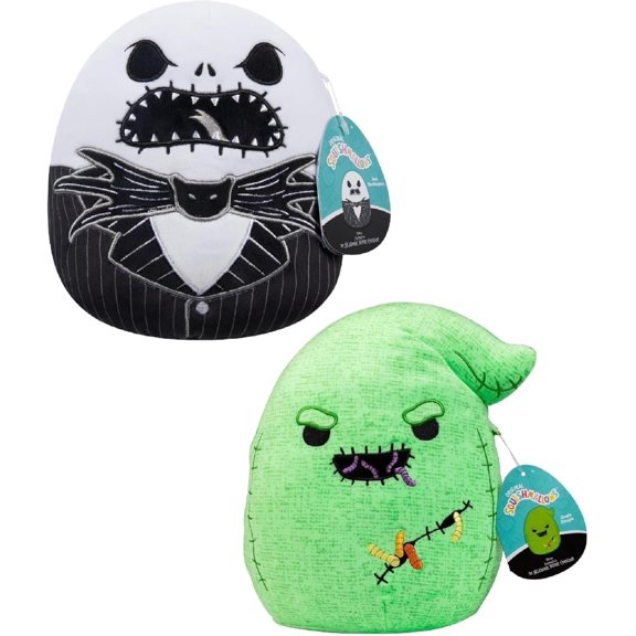 Squishmallows Original 8-Inch Nightmare Before Christmas 2-Pack Official Soft & Squishy Plush Collectible, Jack Skellington & Oogie Boogie, Halloween / Christmas Gift