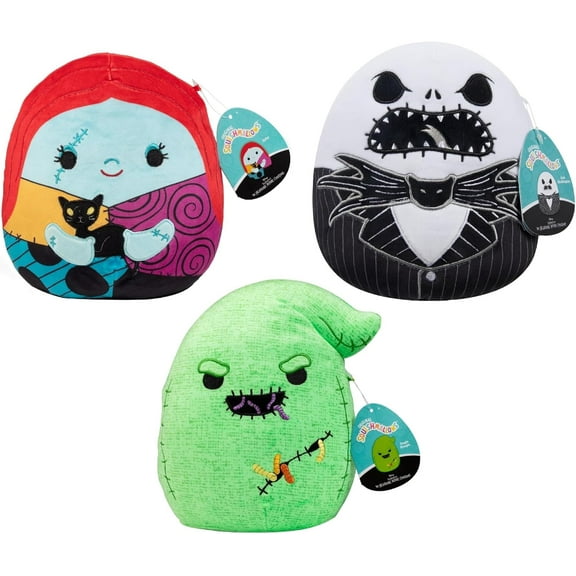 Squishmallows Original 8-Inch Nightmare Before Christmas 3 Pack - Official Jazwares Plush - Collectible Soft & Squishy Stuffed Animal Toy - Gift for Kids, Girls & Boys
