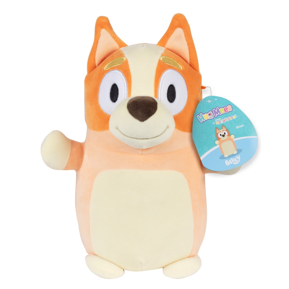 Squishmallows Original Bluey 10-Inch Bingo Character HugMees - Collectible Soft & Squishy Stuffed Dog Animal Toy - Official 2025 Bluey Jazwares Plush - Great Gift for Kids, Girls & Boys