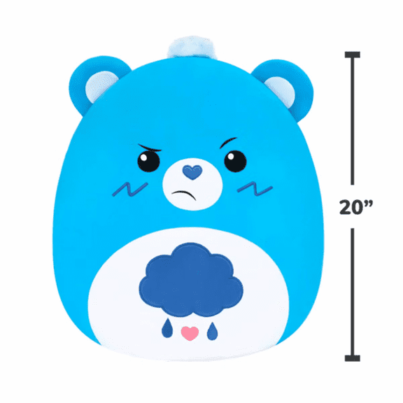 Squishmallows Original Care Bears 20-Inch Grumpy Bear Jumbo Plush