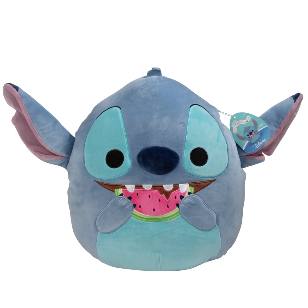 Squishmallows Original Jumbo Disney 14-Inch Stitch w Watermelon - Official 2025 Lilo and Stitch Movie Jazwares Plush - Collectible Soft & Squishy Stuffed Animal Toy - Gift for Kids, Girls & Boys