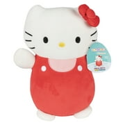 Squishmallows Original Sanrio 10-Inch Hello Kitty in Red and Pink Overalls HugMees - Medium-Sized Ultrasoft Official Jazwares Plush - Gift for Kids, Girls & Boys