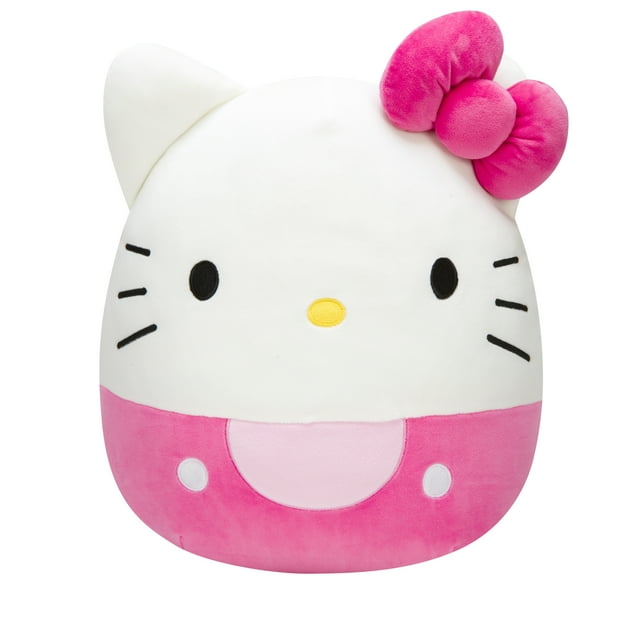 Hello Kitty Moving Sticker Squishmallows Original Sanrio 8 inch Hello Kitty with Pink Overalls ...