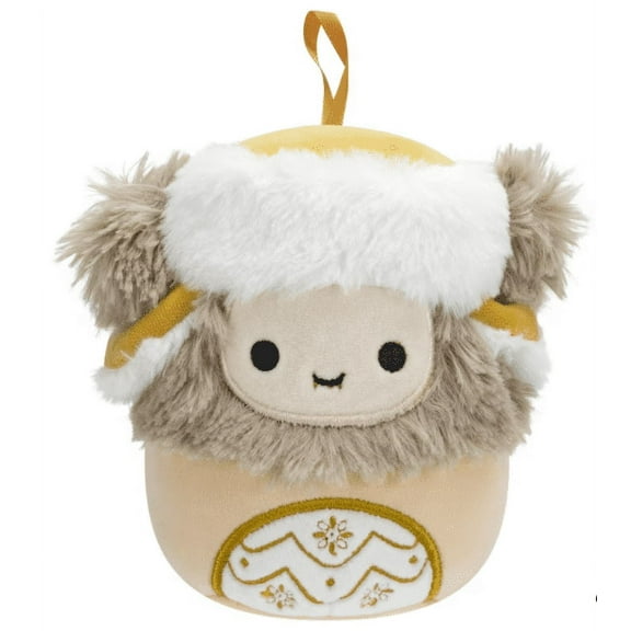 Squishmallows Ornaments, 4" Cream Yeti with Santa Hat