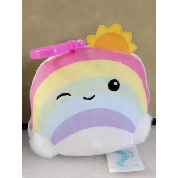 Squishmallows Over The Rainbow Squad Sunshine the Rainbow Cloud 3" Clip-On NWT