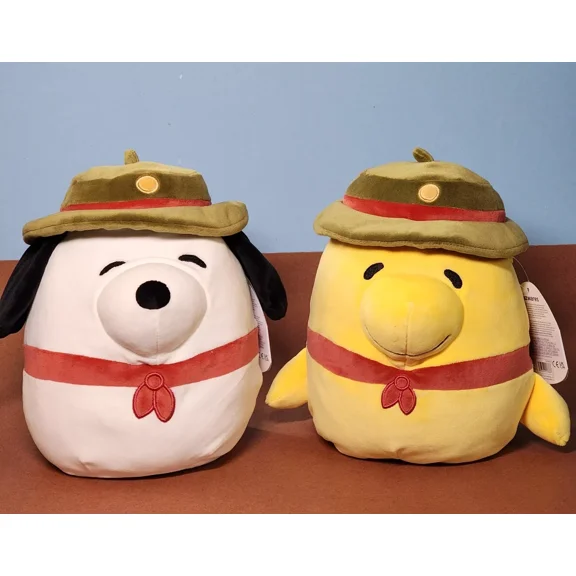 Squishmallows Peanuts Gang Snoopy + Woodstock Beagle Scout 8" NWT Camp Snoopy