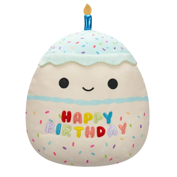 Squishmallows Original 10 inch Kiks Blue & White Birthday Cake - Child's Ultra Soft Plush Toy
