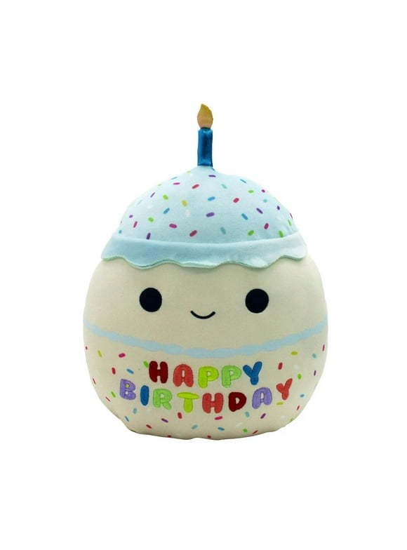 Squishmallows Plush 10 inch Blue & White Birthday Cake Child's Ultra Soft Plush