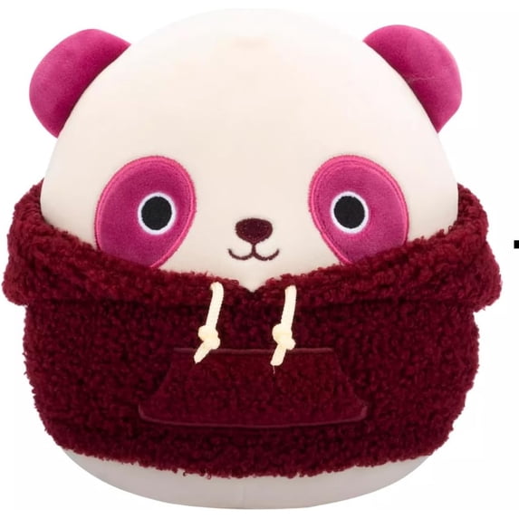 Squishmallows Ponder The Burgundy Panda 7.5 Inch Collectible Soft & Squishy Mini Stuffed Animal Toy - Add to Your Squad - Gift for Kids, Girls & Boys
