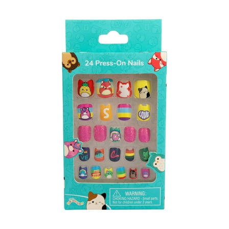 Squishmallows Press-On Nails, Multiple Colors, 24 Pieces