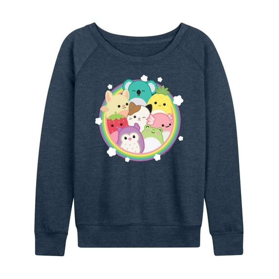 Squishmallows - Rainbow Circle Group - Women's French Terry Pullover Sweatshirt