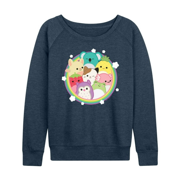 Squishmallows - Rainbow Circle Group - Women's French Terry Pullover Sweatshirt