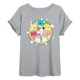 thumbnail image 1 of Squishmallows - Rainbow Circle Group - Womens Oversized Graphic T-Shirt, 1 of 4