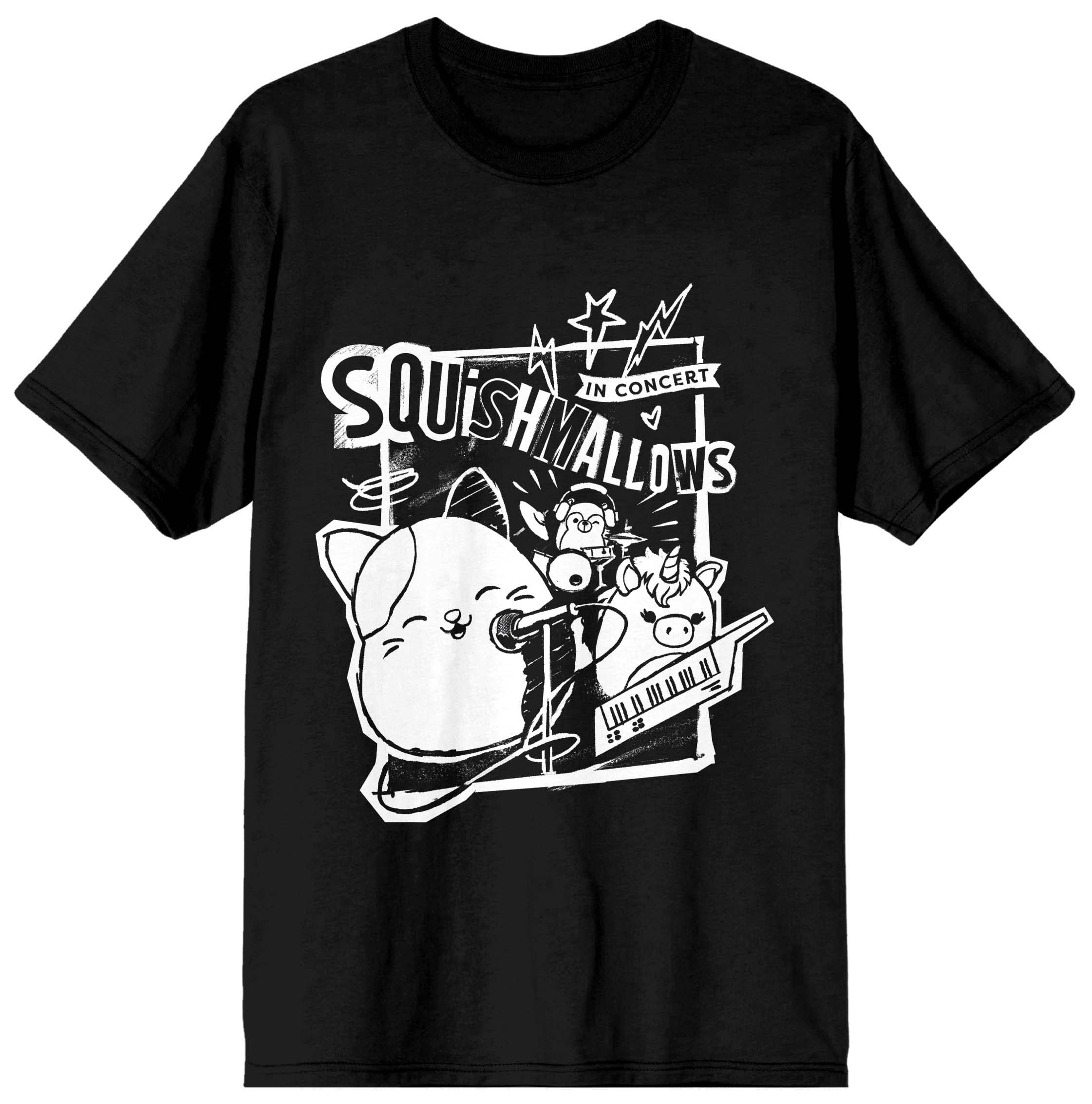 Squishmallows Rock Out Crew Neck Short Sleeve Men's Black T-shirt-XXL 